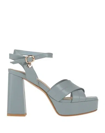 Tua By Braccialini Woman Sandals Sky Blue Size 8 Textile Fibers