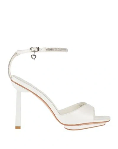 Tua By Braccialini Woman Sandals White Size 10 Textile Fibers