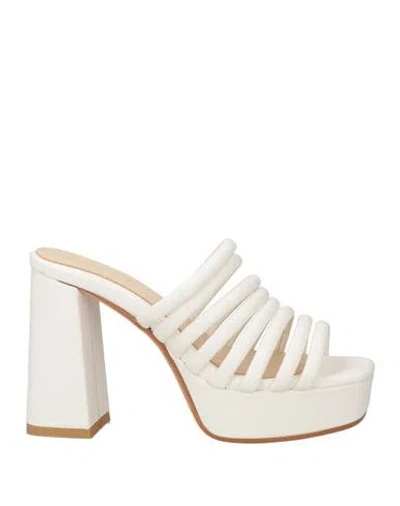 Tua By Braccialini Woman Sandals White Size 8 Textile Fibers