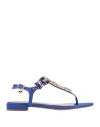 Tua By Braccialini Woman Thong Sandal Blue Size 10 Textile Fibers In Multi