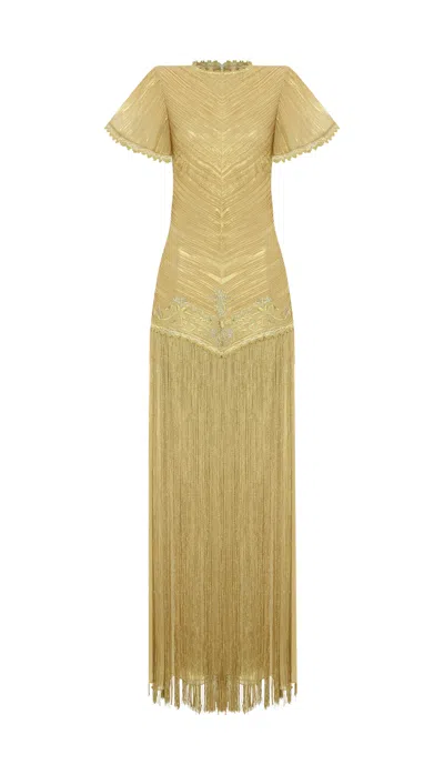 Tuba Ergin Women's Gold Lyla Maxi Dress