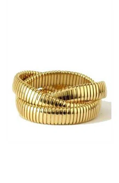 Pre-owned Tubogas Rolling Bracelet Seen On Hoda Kotb . Emily Ratajkowski More In Gold