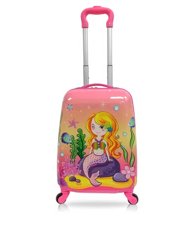Tucci 18" Luggage Carry On Suitcase Kids Travel Suitcase In Goldy Mermaid