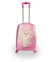 Tucci 18" Luggage Carry On Suitcase Kids Travel Suitcase In Happy Bunny