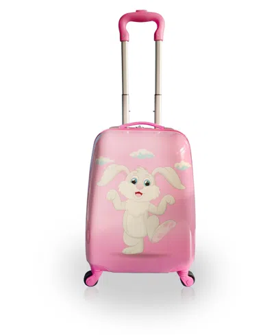Tucci 18" Luggage Carry On Suitcase Kids Travel Suitcase In Happy Bunny