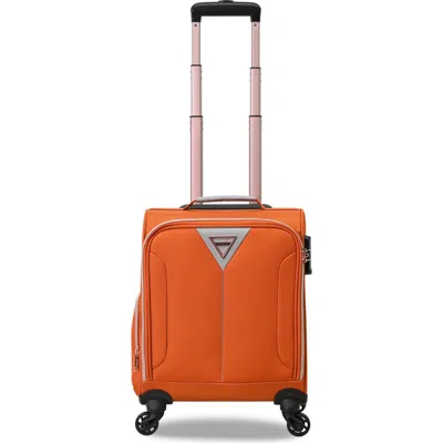 Tucci Abito 16-inch Underseat Spinner Suitcase In Burnt Orange