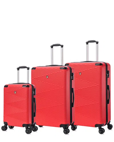 Tucci Avenza 3pc Luggage Set In Red
