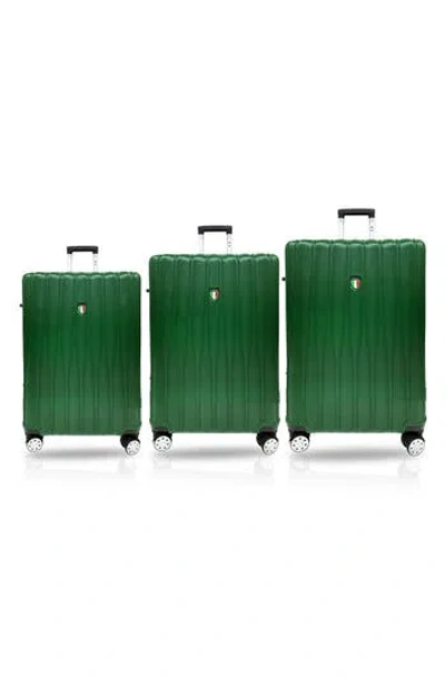 Tucci Baratro Hardshell 3-piece Spinner Luggage Set In Green