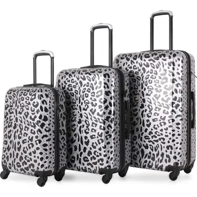 Tucci Designer Art 20-inch Leopard Hardside Spinner Suitcase In Winter Leopard