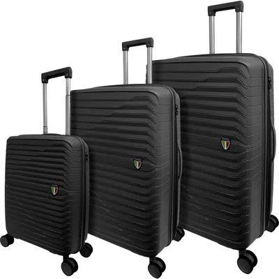 Tucci Indomito 3-piece Hardside Luggage Set In Black