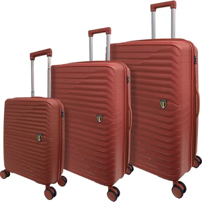 Tucci Indomito 3-piece Hardside Luggage Set In Maroon