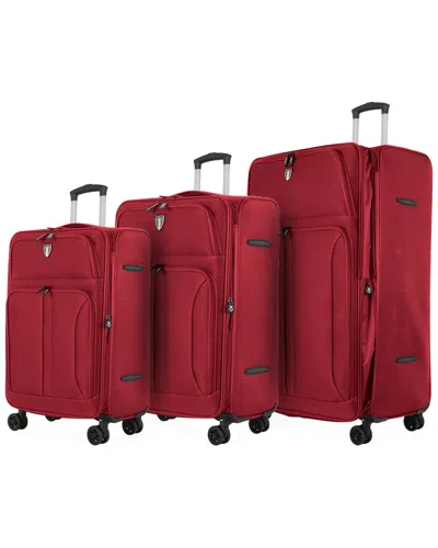 Tucci Italy Aliante 3pc Luggage Set In Red
