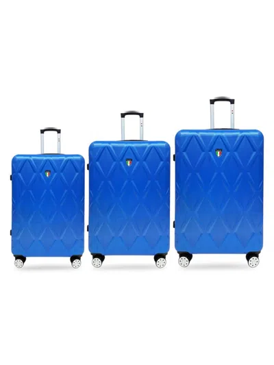 Tucci Italy Kids' Alveare 3-piece Hardshell Luggage Set In Blue