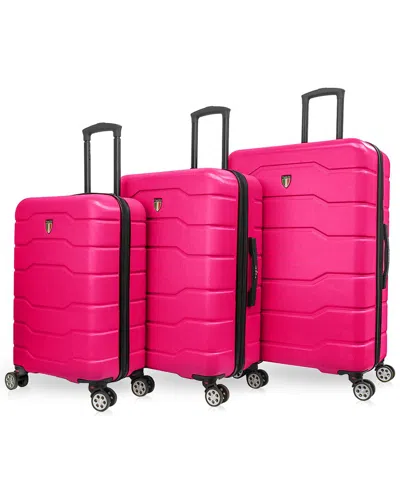 Tucci Italy Black Label Cammino Pc Composite 3pc Luggage Set In Pink