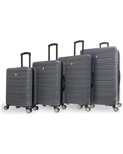 Tucci Italy Black Label Letizia Pc Composite 4pc Luggage Set In Gray