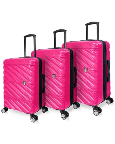 Tucci Italy Black Label Selvatico Pc Composite 3pc Luggage Set In Pink
