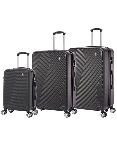 Tucci Italy Colpi 3pc Luggage Set In Black