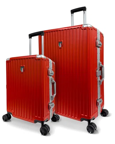 Tucci Italy Fortifica 2pc Expandable Luggage Set In Red