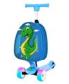 Tucci Italy Happy Dino Scooter Style Kids Suitcase In Blue