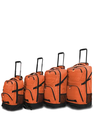 Tucci Italy Imbronciata 4pc Expandable Luggage Set In Orange