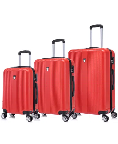 Tucci Italy Lustria 3-pc. Hardside Luggage Set In Red