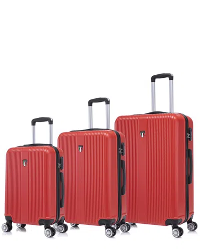 Tucci Italy Lustria 3pc Hardside Luggage Set In Red