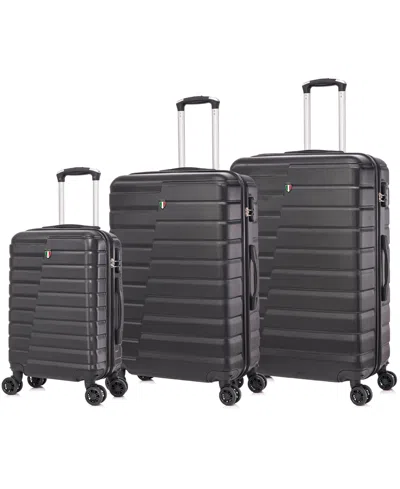 Tucci Italy Marvello 3-pc. Hardside Luggage Set In Black