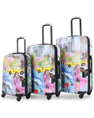 Tucci Italy New York Love Pc Composite 3pc Luggage Set In Multi