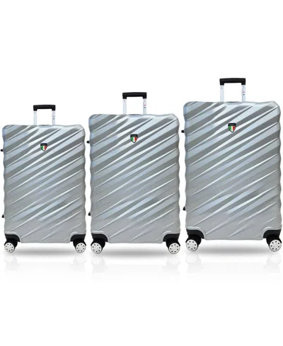 Tucci Italy Storto 3-pc. Hardside Luggage Set In Silver