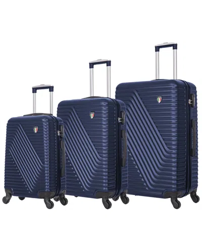 Tucci Italy Travola 3pc Expandable Luggage Set In Blue