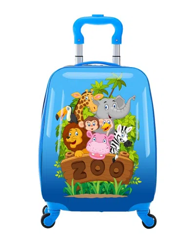 Tucci Italy Zooland 18 Spinner Wheel Style Kids Suitcase In Blue