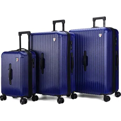 Tucci Linea 3-piece Hardside Luggage Set In Navy Blue