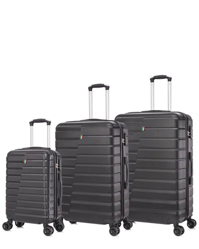 Tucci Marvello 3pc Luggage Set In Black