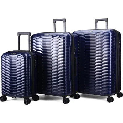 Tucci Occhio 3-piece Hardside Spinner Luggage Set In Blue