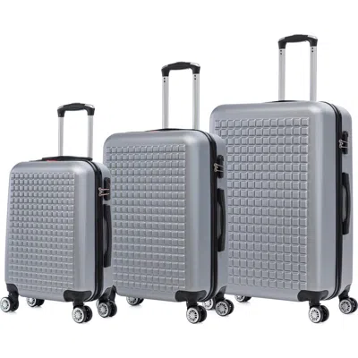 Tucci Quadric 3-piece Hardside Spinner Luggage Set In Titanium Silver