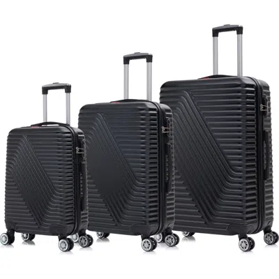 Tucci Shellar 3-piece Hardside Spinner Luggage Set In Black