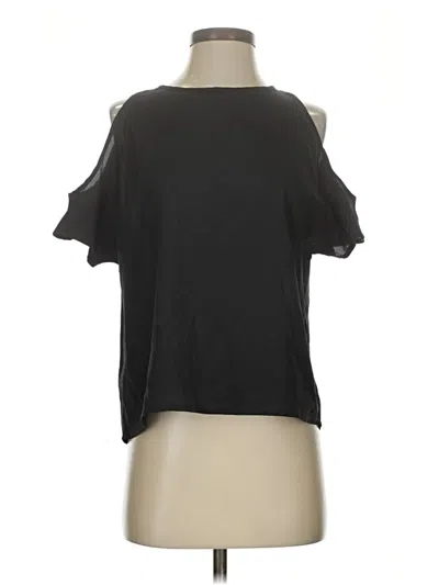 Pre-owned Tucci Short Sleeve Top Black Cold Shoulder Neckline Tops