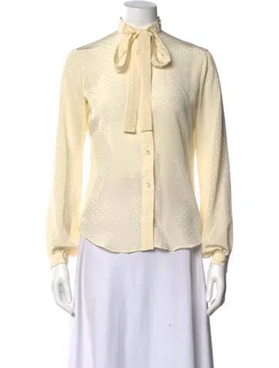 Pre-owned Tucci Silk Printed Blouse In Neutral
