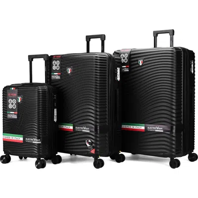 Tucci Spettro 3-piece Hardside Luggage Set In Black