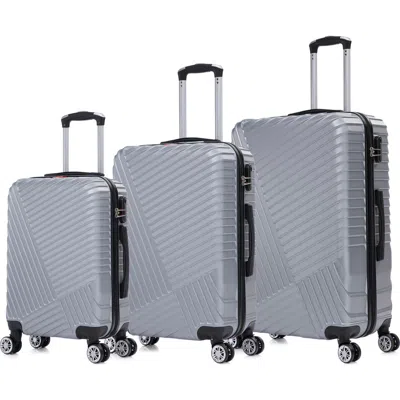 Tucci Steelara 3-piece Hardside Luggage Set In Titanium Silver
