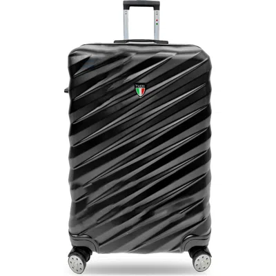 Tucci Storto 28-inch Hardside Checked Suitcase In Black