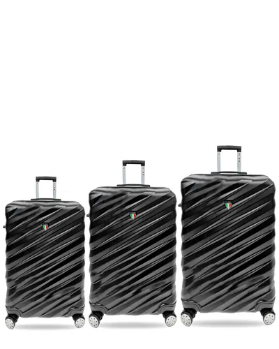 Tucci Storto 3pc Luggage Set In Black