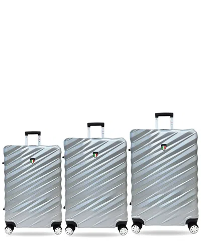 Tucci Storto 3pc Luggage Set In Silver