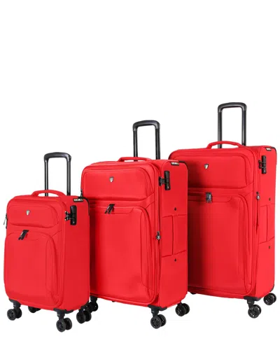 Tucci Superiore 3pc Expandable Luggage Set In Red