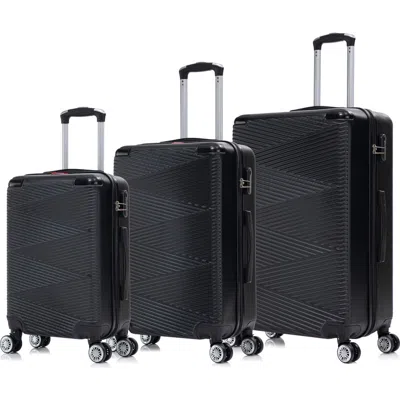 Tucci Verossa 3-piece Hardside Luggage Set In Jet Black