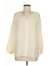 Tucker 3/4 Sleeve Silk Top Ivory Open Neckline Tops In White