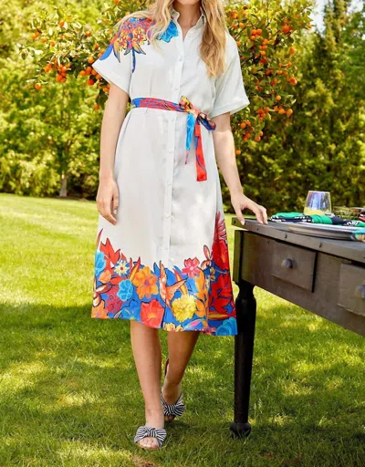 Tucker Sarah Shirt Dress In Grecian Garden In Multi