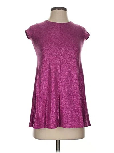 Pre-owned Tucker Short Sleeve Top Purple Scoop Neck Tops