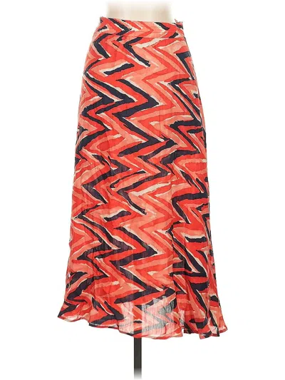 Pre-owned Tucker Silk Skirt In Orange