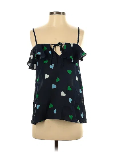 Pre-owned Tucker Sleeveless Silk Top Black Sweetheart Neckline Tops